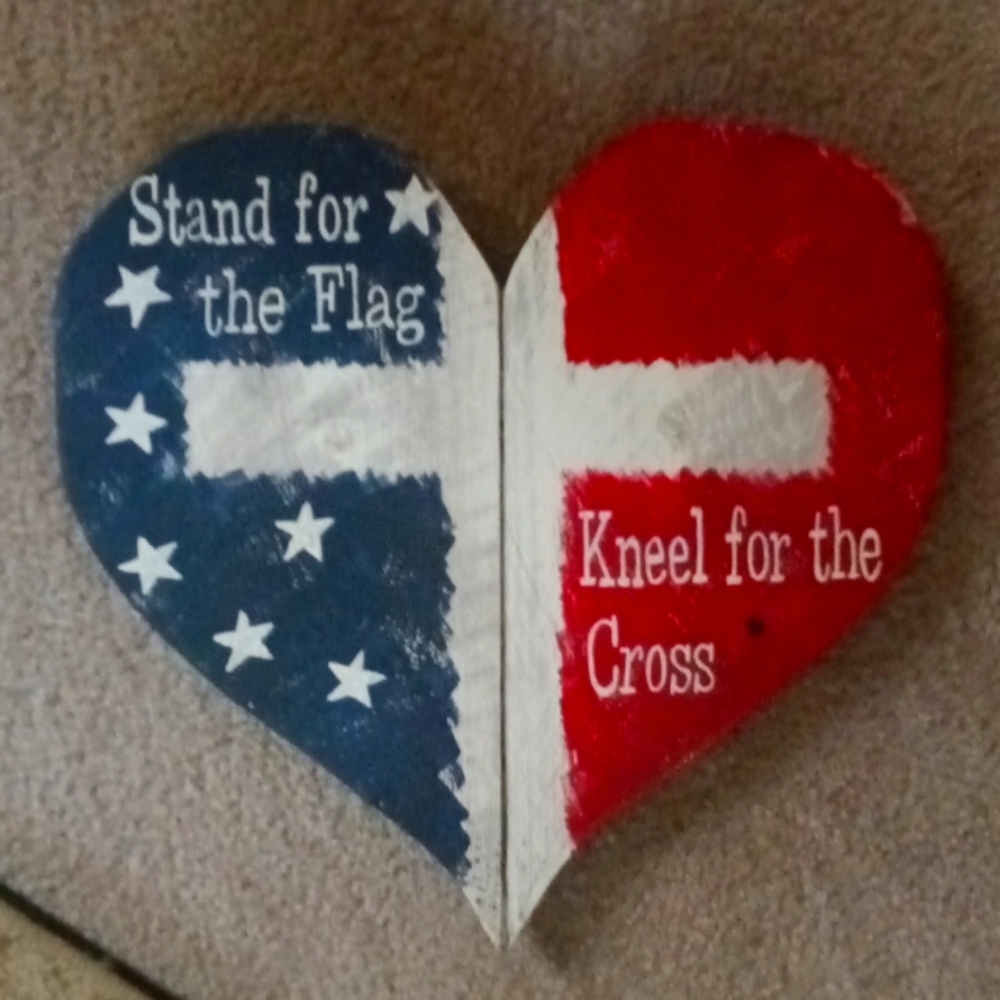 Patriotic Heart /4th of July Wall-Door Wood Hanger